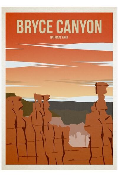 Universal Εθνικό Πάρκο Μπράις Κάνυον Ξύλινη διακοσμητική αφίσα για τραπέζι