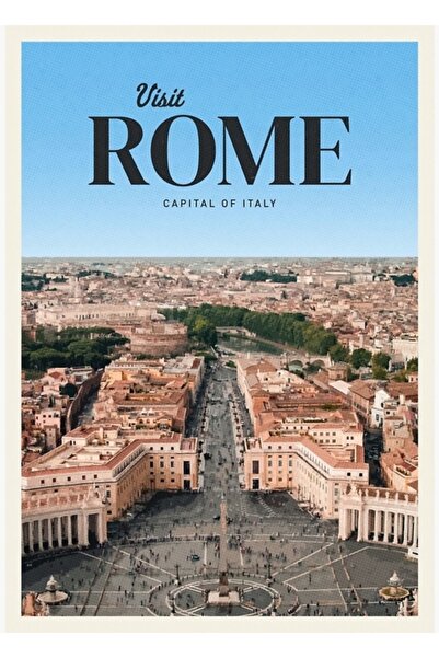 Universal Декоративен дървен плакат с картина на Рим