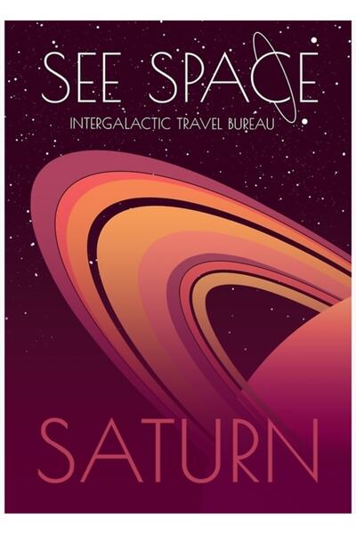 Universal Privește în spațiu: Saturn Tablo Ahşap Poster Decorativ