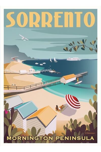 Universal Poster de călătorie în stil Sorrento, afiș decorativ din lemn