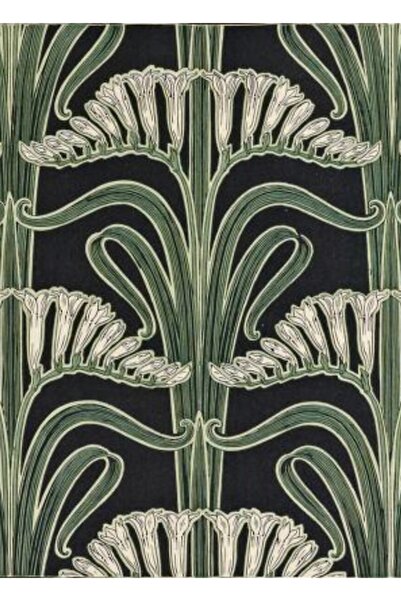 Universal Διακοσμητική ξύλινη αφίσα με βοτανικό σχέδιο Αρ Νουβό