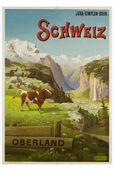 Universal Oberland Bern, Elveția - Imprimare de călătorie 1895 Poster decorat...