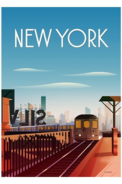 Universal Αφίσα ταξιδιού Νέα Υόρκη Τέχνη τοίχου Ζωγραφική Ξύλινη αφίσα Διακοσ...