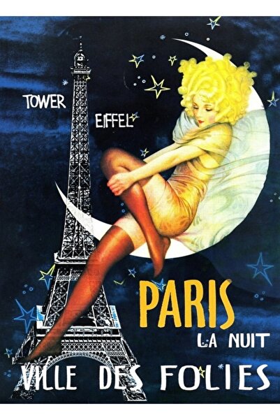 Universal Noaptea în Paris Ville Des Folies Tablou de călătorie Poster din le...