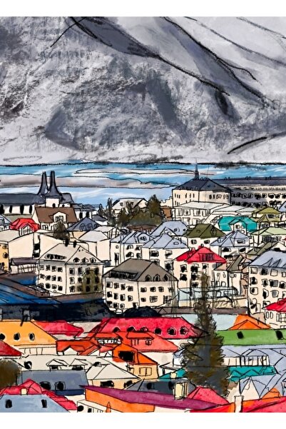 Universal Poster decorativ din lemn cu tablouri Islanda