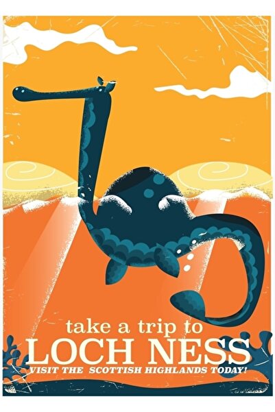 Universal Εκτύπωση αφίσας Ξύλινη διακοσμητική αφίσα Loch Ness Scotland Highla...