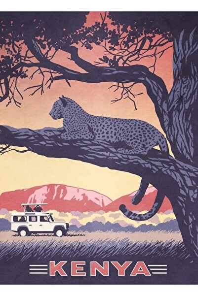 Universal Poster decorativ din lemn cu tematică Kenya