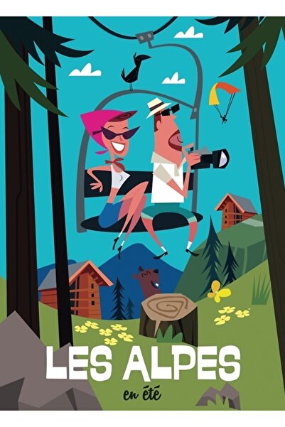 Universal Плакат  "Алпите през лятото ", дървен, декоративен