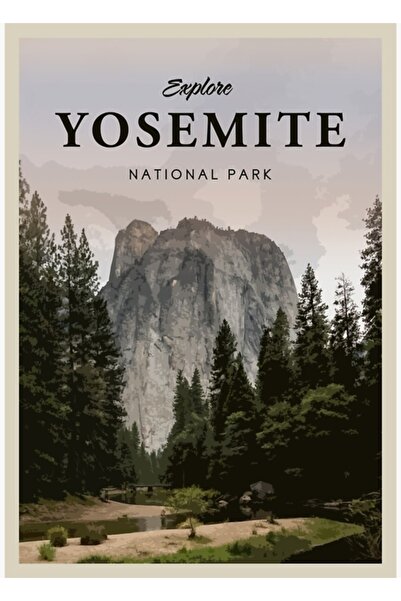 Universal Poster decorativ din lemn cu tablou Parcul Național Yosemite