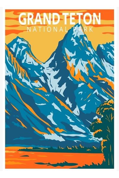 Universal Διακοσμητική ξύλινη αφίσα με εικονογράφηση του Εθνικού Πάρκου Grand...