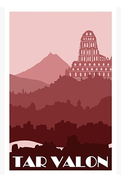Universal Poster decorativ din lemn, imprimat pe tabla, Tar Valon (roșu)