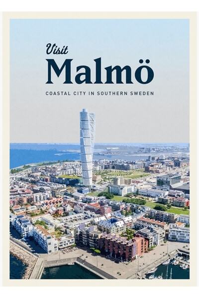 Universal Επισκεφθείτε το Ξύλινο Διακοσμητικό Πόστερ Ζωγραφικής Μάλμο