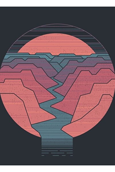 Universal Poster decorativ din lemn cu râul Canyon