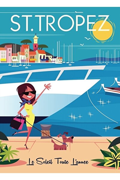 Universal Декоративен дървен плакат-картина Сен Тропе