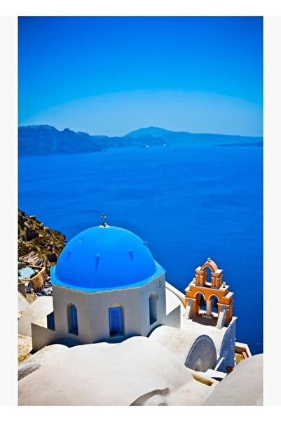 Universal Poster decorativ din lemn cu pictură uimitoare Santorini