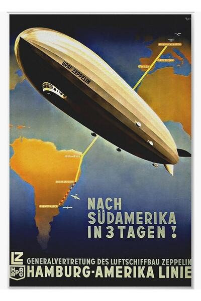 Universal De la Zeppelin către America de Sud... 1937 Poster decorativ din lemn