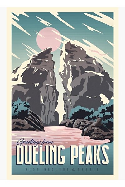 Universal Pozdravi sa Dueling Peaks - Dekorativni drveni poster za slikanje