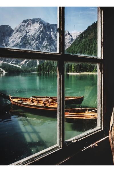 Universal Macerayı Yaşa - Lago Di Braies Xııı Tablo Ahşap Poster Dekoratif