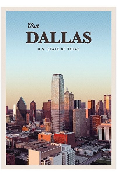 Universal Декоративен дървен плакат Visit Dallas Tablo