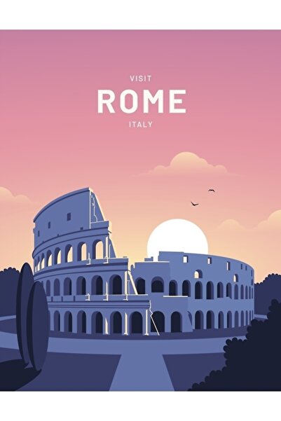 Universal Η Κολούσιον στη Ρώμη, Ιταλία Ξύλινη διακοσμητική αφίσα ζωγραφισμένη...