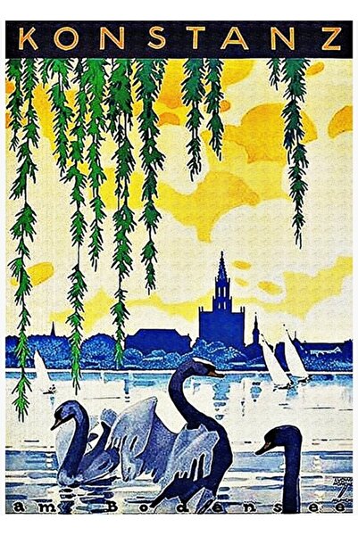 Universal Konstanz Am Bodensee Ταξιδιωτικό Διαφημιστικό Πίνακας Ξύλινη Διακοσ...