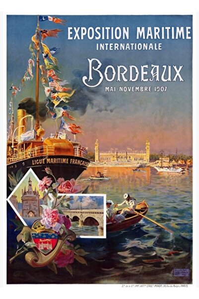 Universal 1907 Плакат от френската експозиция, реставриран, декоративен дърве...