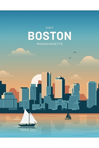 Universal Μπόστον Μασαχουσέτη Ξύλινη Διακοσμητική Αφίσα Ταξιδιωτικού Πίνακα