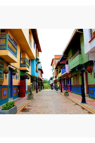 Universal Poster decorativ din lemn, pictat în culori complete