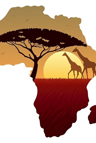 Universal Harta Africii Tablou peisaj Poster din lemn decorativ