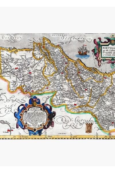 Universal Harta antică a Regatului Portugaliei - Tablou cu harta Portugaliei ...