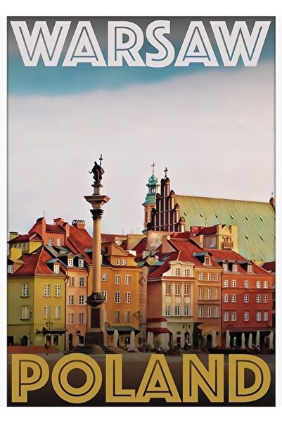 Universal Varșova Polonia Tablou Poster din lemn decorativ