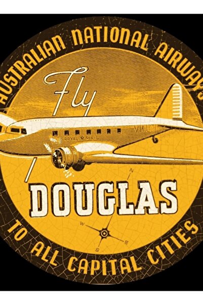 Universal Poster decorativ din lemn cu tabloul Australian National Airlines