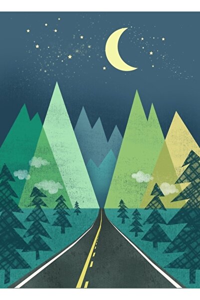 Universal Διακοσμητική Ξύλινη Αφίσα "Νυχτερινός Δρόμος "