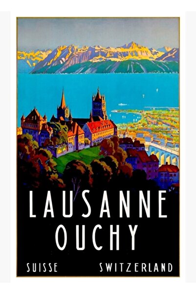 Universal Elveția Lozan Ouchy Travel 1929 Poster decorativ din lemn