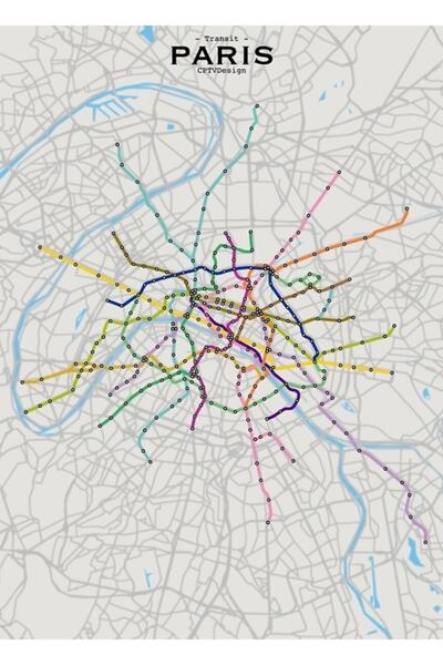 Universal Χάρτης Παρισιού για μετακινήσεις, Ξύλινη διακοσμητική αφίσα