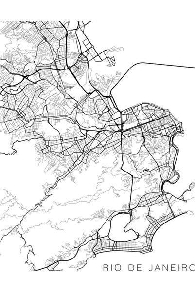 Universal Harta Rio De Janeiro, Brazilia - Poster decorativ din lemn, tablou ...