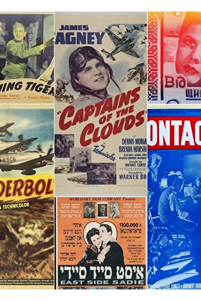 Universal Монтаж от снимки от стари филми # 3 дървени декоративни постера за ...