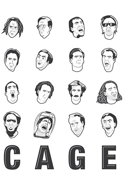 Universal Ζωγραφική με τον Νίκολας Κέιτζ με τα πολλά πρόσωπα του, Ξύλινη διακ...