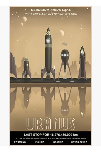 Universal Poster de călătorie Uranus, tablou decorativ din lemn