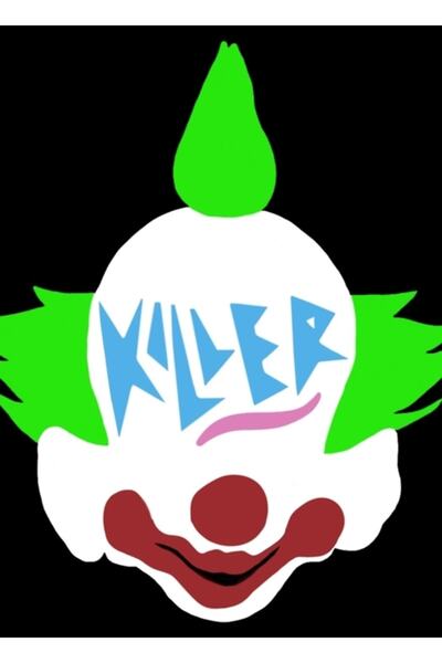 Universal Декоративен дървен плакат с клоун убиец за къса маса