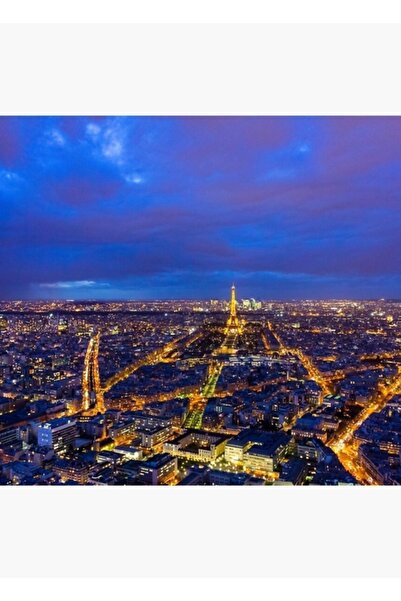 Universal Orizontul Parisului, Tablou de noapte, Poster decorativ din lemn