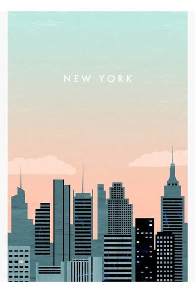 Universal Επιτραπέζια αφίσα ταξιδιού Νέας Υόρκης Ξύλινη διακοσμητική αφίσα
