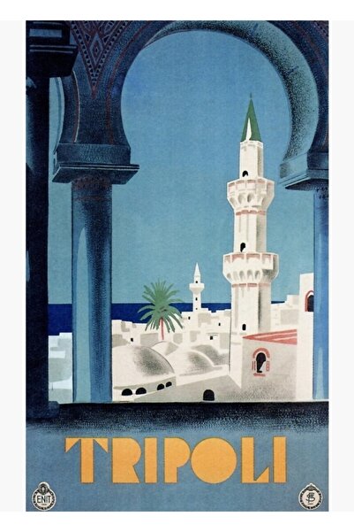 Universal Trablus Libya 1930 Αφίσα Ταξιδιού Ζωγραφική Ξύλινη Αφίσα Διακοσμητική