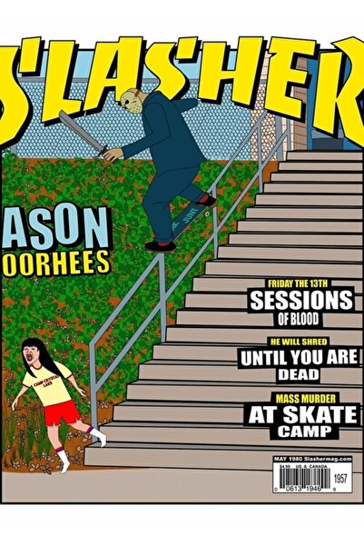 Universal Jason Slasher Mag Cover Painting Wooden Poster Decorative