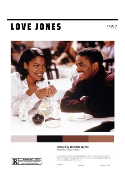 Universal Love Jones Minimal Film Poster Tablo Poster din lemn decorativ