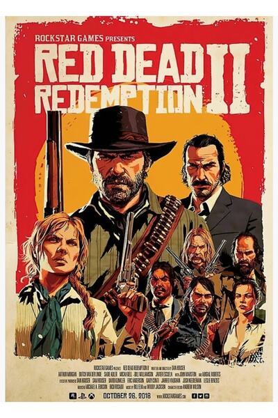 Universal Red Dead Gun Red Tablo Poster din lemn decorativ