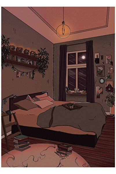 Universal Poster decorativ din lemn cu grafică liniară