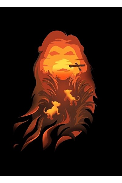 Universal Regele Leu - Poster din lemn cu pictură sălbatică Decoratifya