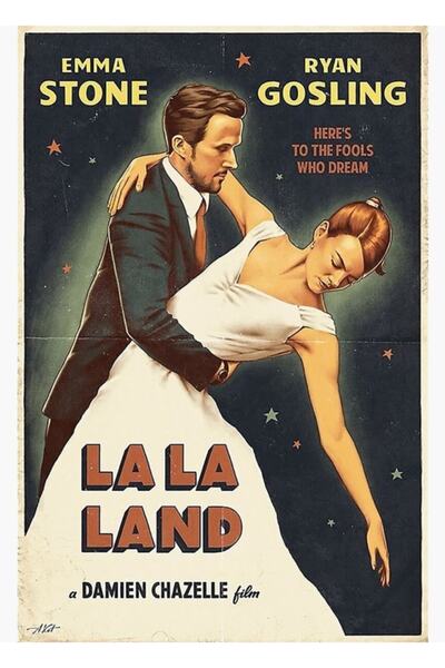 Universal La La Land Alternatif Movie Vintage Tablo Ahşap Poster Dekoratif