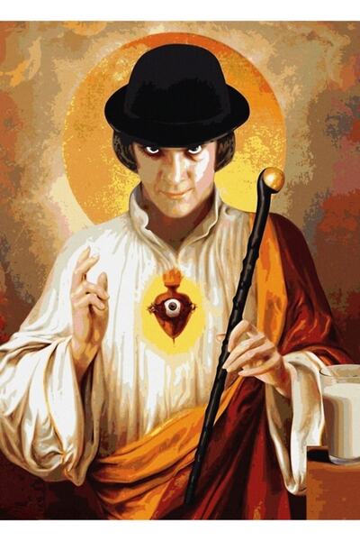 Universal Αυτόματη ξύλινη αφίσα ζωγραφικής σε χρώμα πορτοκαλί, διακοσμητική